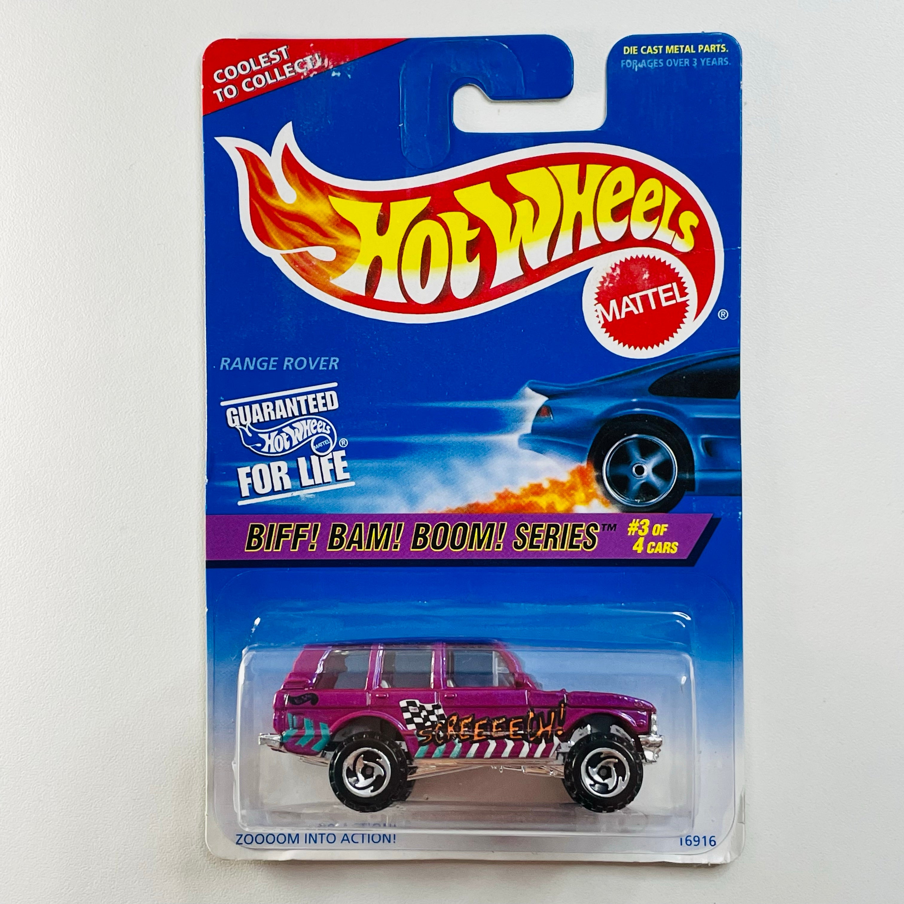 1997 Hot Wheels Biff! Bam! Boom! Series Range Rover morado SB
