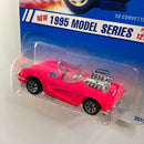 1995 Hot Wheels Model Series 58 Corvette Coupe rosado brillante 7SP Primera Edición