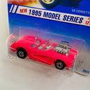 1995 Hot Wheels Model Series 58 Corvette Coupe rosado brillante BW Primera Edición