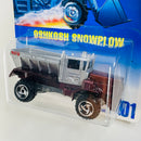 1997 Hot Wheels Oshkosh Snowplow 201 gris con rojo metálico SB base ZAMAC