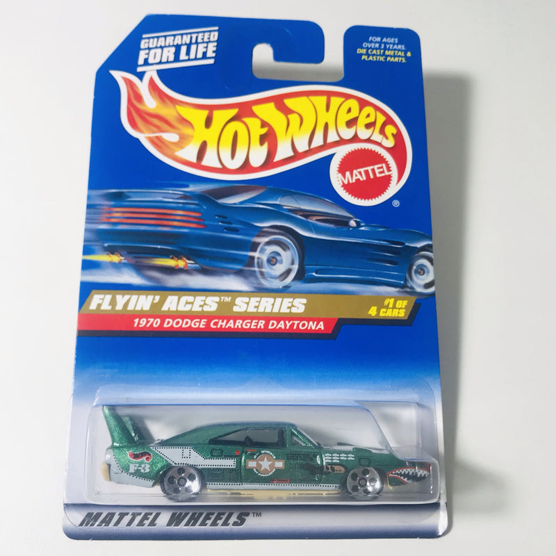 1998 Hot Wheels Flyin' Aces Series 1970 Dodge Charger Daytona verde 5DOT