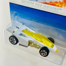 1997 Hot Wheels White Ice Series Shadow Jet blanco 5SP base ZAMAC