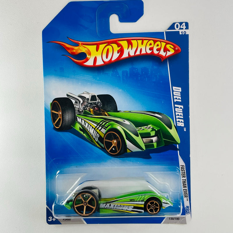 2009 Hot Wheels Faster Than Ever Duel Fueler verde OH5