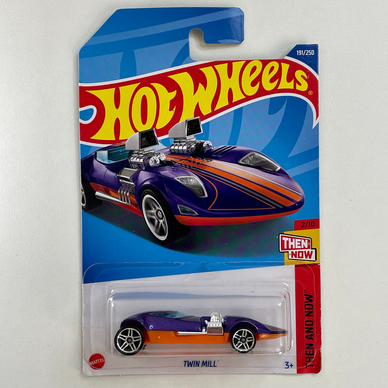 2022 Hot Wheels Then and Now Twin Mill morado metálico PR5 Blíster Internacional