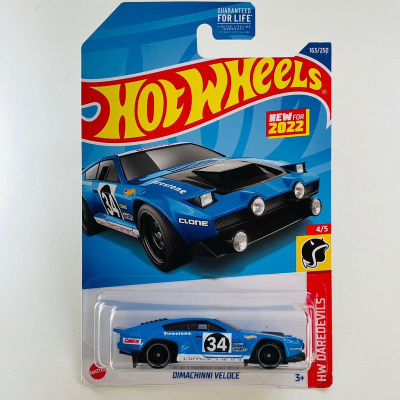 2022 Hot Wheels HW Daredevils Dimachinni Veloce azul DD8 Primera Edición