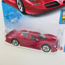 2021 Hot Wheels Factory Fresh Nissan R390 GT1 rojo metálico 5SP Primera Edición