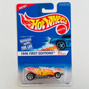 1996 Hot Wheels First Editions Turbo Flame blanco 5SP base ZAMAC