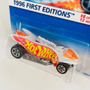 1996 Hot Wheels First Editions Turbo Flame blanco 5SP base ZAMAC