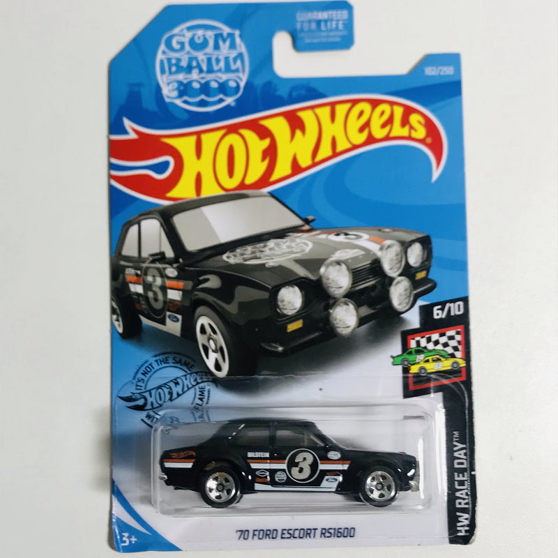 2019 Hot Wheels HW Race Day Gumball 3000 70 Ford Escort RS1600 negro 5SP