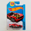 2014 Hot Wheels HW City Custom 12 Ford Mustang rojo TRAP5