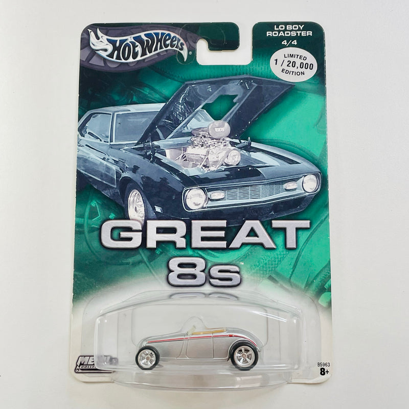 2004 Hot Wheels Limited Edition 1/20,000 Auto Affinity Great 8s 33 Ford Lo Boy Roadster plata Llantas de Goma RR