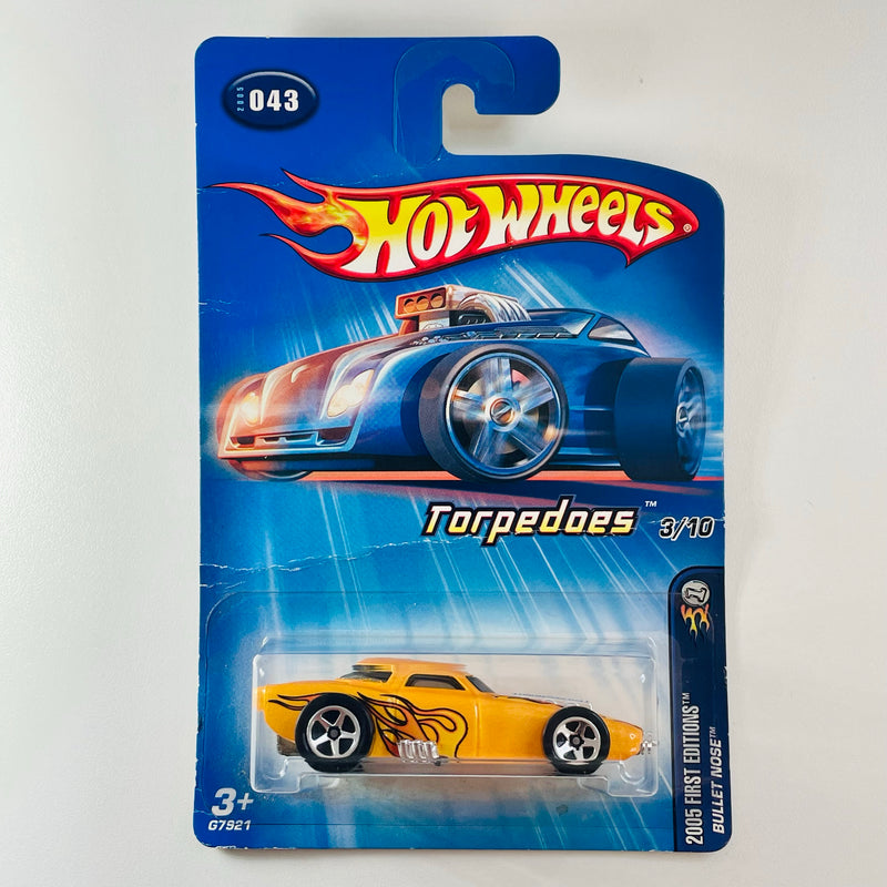 2005 Hot Wheels First Editions Torpedoes Bullet Nose 043 amarillo 5SP base ZAMAC