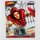 2021 Hot Wheels Premium Pop Culture Masters of the Universe He-Man Teela Bread Box Jeep FJ-3 verde Llantas de Goma RR base ZAMAC
