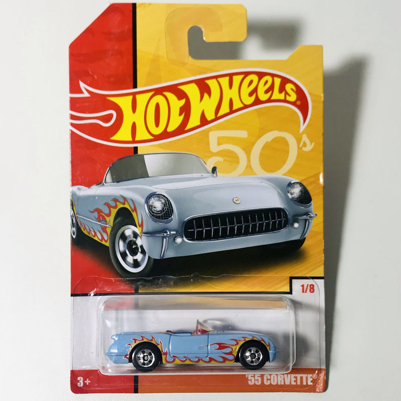 2019 Hot Wheels Throwback 50s 55 Corvette celeste BW