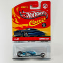 2009 Hot Wheels Classics Series 5 Hammer Sled azul spectraflame MC5 base ZAMAC