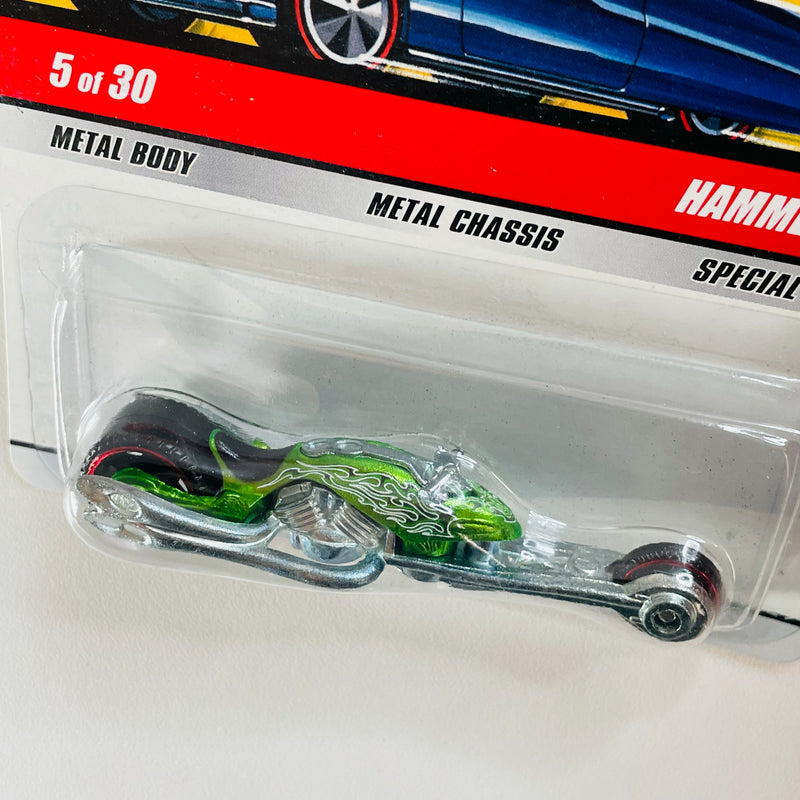 2009 Hot Wheels Classics Series 5 Hammer Sled verde spectraflame MC5 base ZAMAC