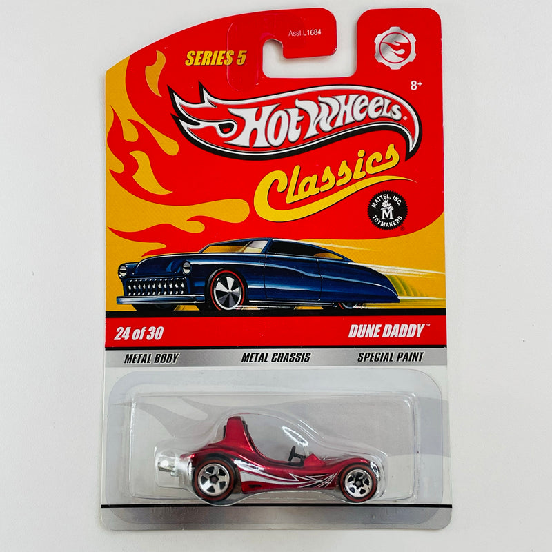 2009 Hot Wheels Classics Series 5 Dune Daddy rojo spectraflame Redline 5SP base ZAMAC