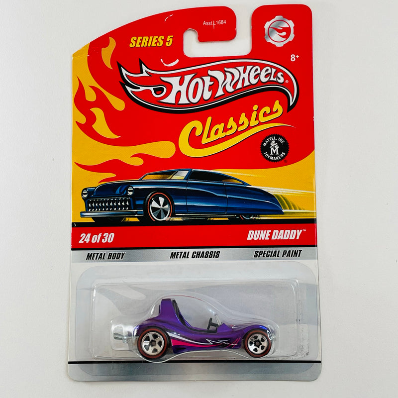 2009 Hot Wheels Classics Series 5 Dune Daddy morado spectraflame Redline 5SP base ZAMAC
