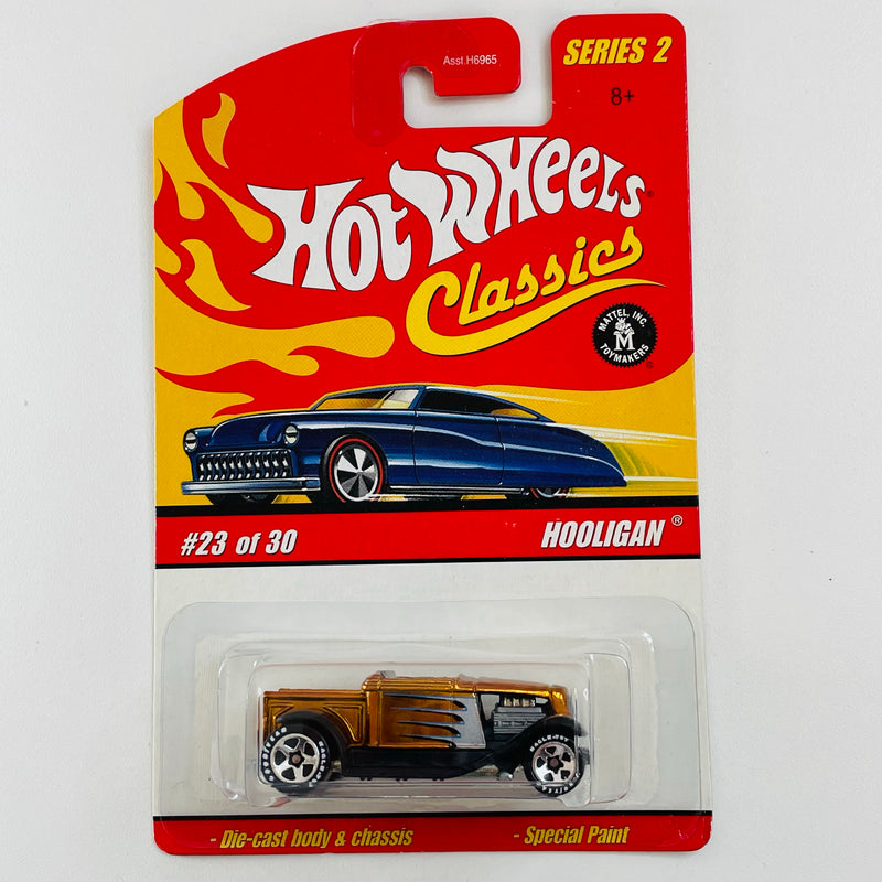 2006 Hot Wheels Classics Series 2 Hooligan naranja spectraflame Goodyear 5SP base ZAMAC