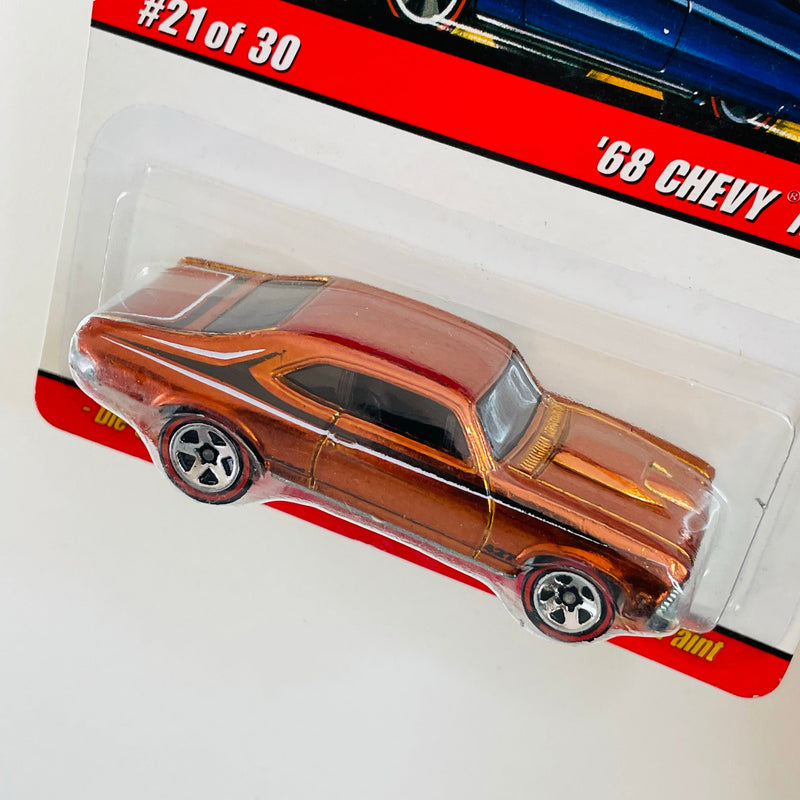 2007 Hot Wheels Classics Series 3 68 Chevy Nova naranja spectraflame Redline 5SP base ZAMAC
