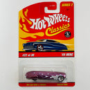 2006 Hot Wheels Classics Series 3 68 Chevy Nova morado spectraflame BFGoodrich 5SP base ZAMAC