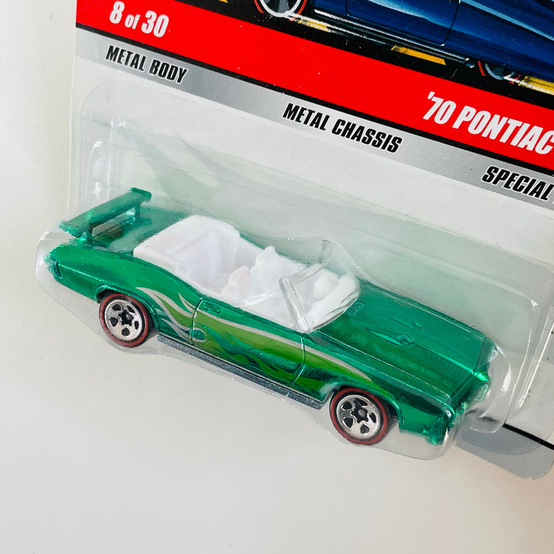 2009 Hot Wheels Classics Series 5 70 Pontiac GTO verde spectraflame Redline 5SP base ZAMAC