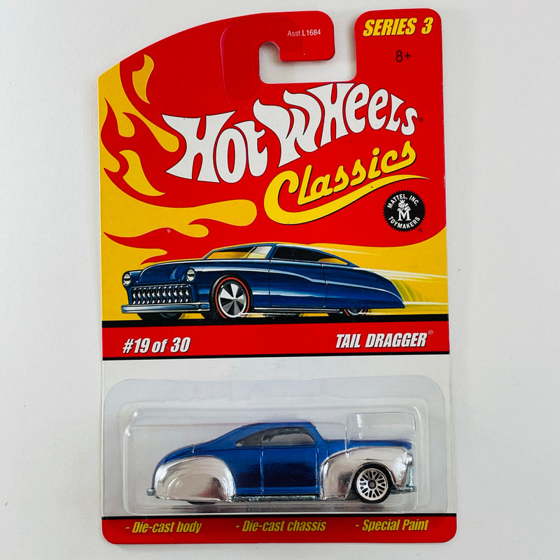 2007 Hot Wheels Classics Series 3 Tail Dragger 41 Ford Coupe azul spectraflame LW base ZAMAC