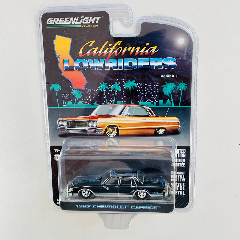 2021 Greenlight Limited Edition California Lowriders Series 1 1987 Chevrolet Caprice negro Llantas de Goma