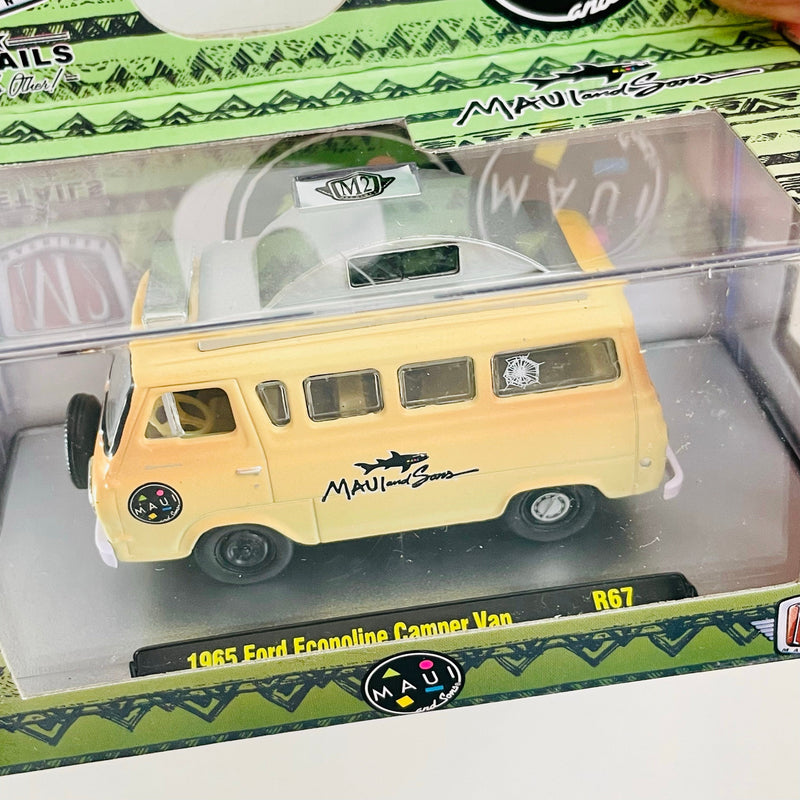 2021 M2 Machines Limited Edition 1/8,400 Maui and Sons 1965 Ford Econoline Camper Van R67 beige Llantas de Goma