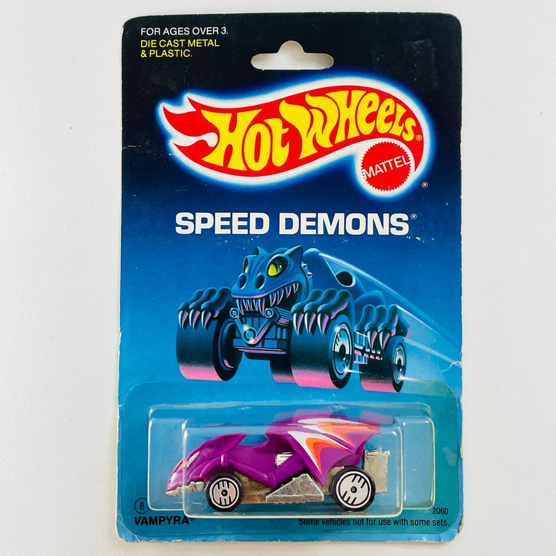 1986 Hot Wheels Speed Demons Vampyra morado UH base ZAMAC