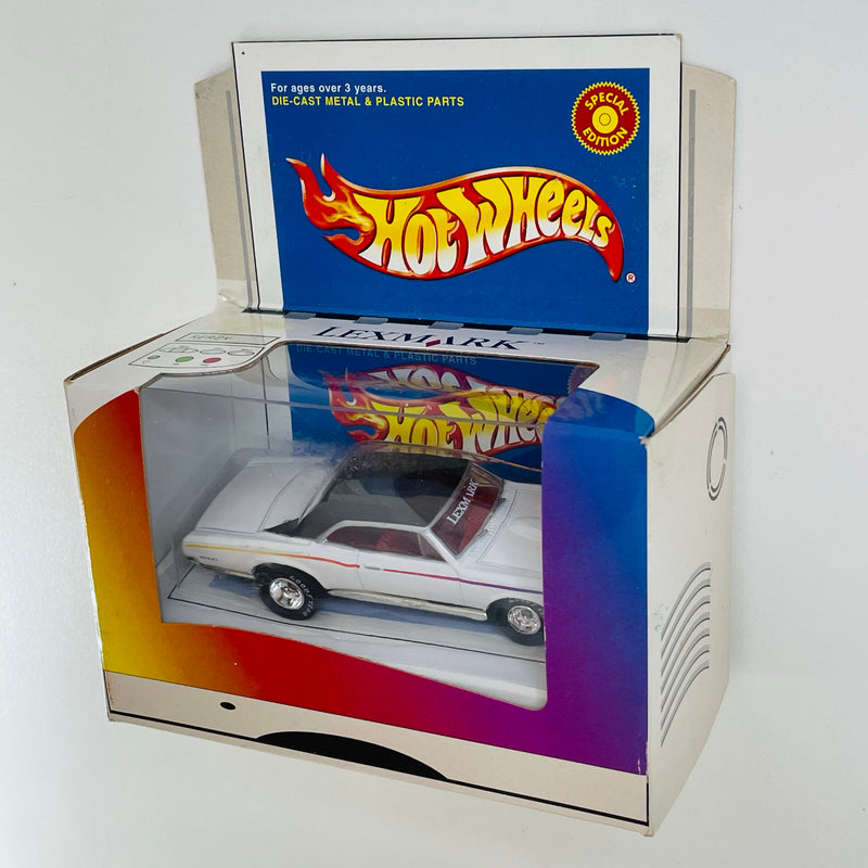 2001 Hot Wheels Special Edition Lexmark 67 Pontiac GTO blanco Llantas de Goma RR