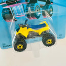1988 Hot Wheels Trailbusters Suzuki Quadracer amarillo CT base ZAMAC