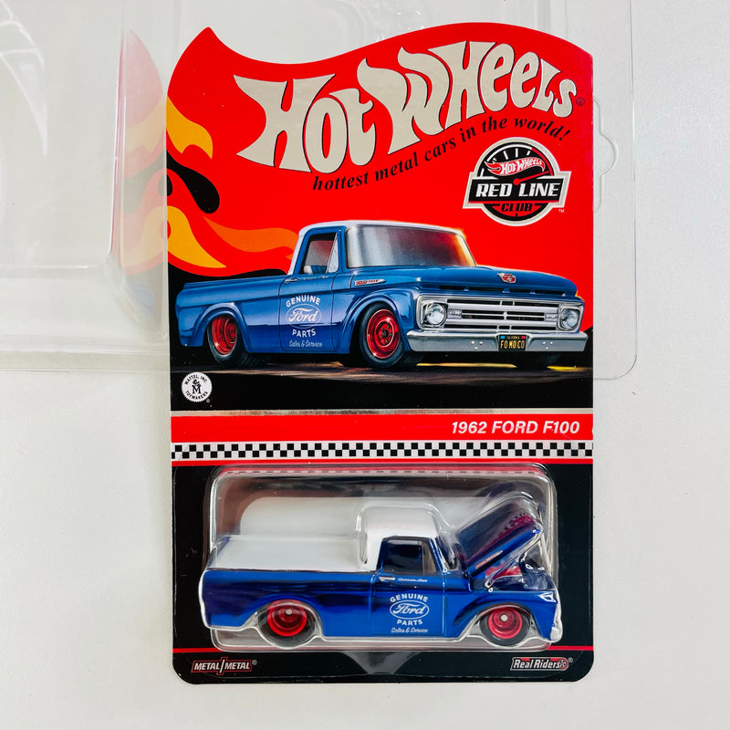 2022 Hot Wheels RLC 1962 Ford F100 Exclusivo Red Line Club azul spectraflame Llantas de Goma RR