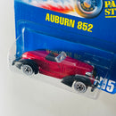 1991 Hot Wheels New Paint Style Auburn 852 215 rojo WW base ZAMAC con Guardabarros Negro