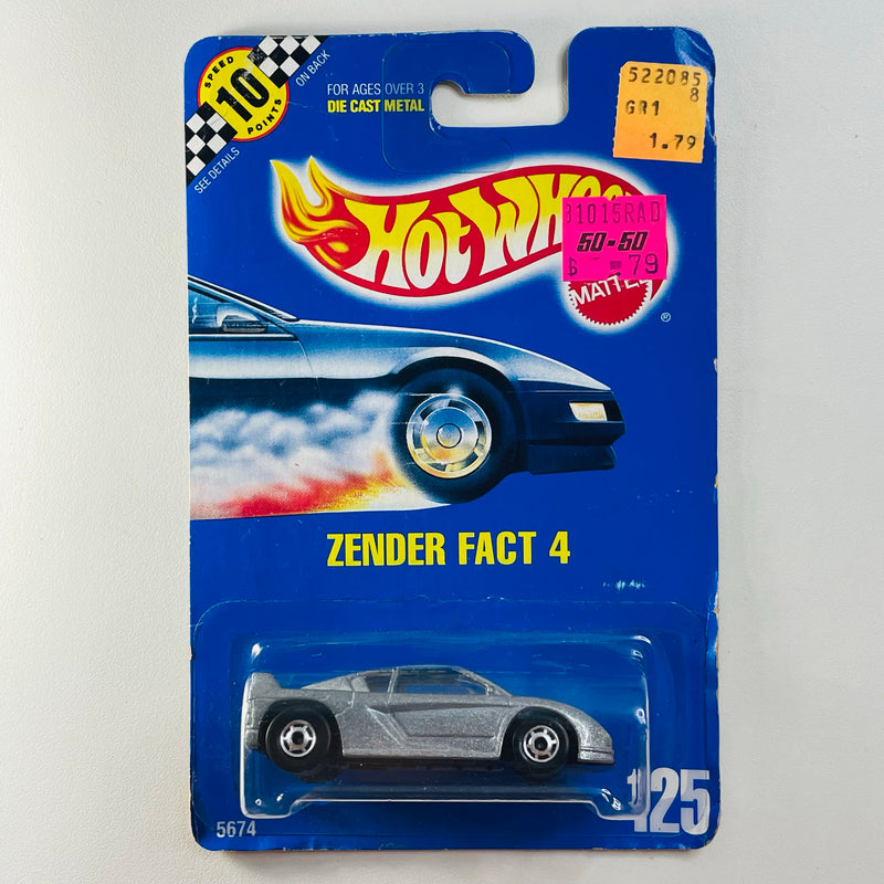 1991 Hot Wheels Speed Points Zender Fact 4 125 plata metálico HO Primera Edición