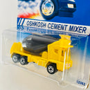 1995 Hot Wheels Oshkosh Cement Mixer amarillo BW Tarjeta Mexicana