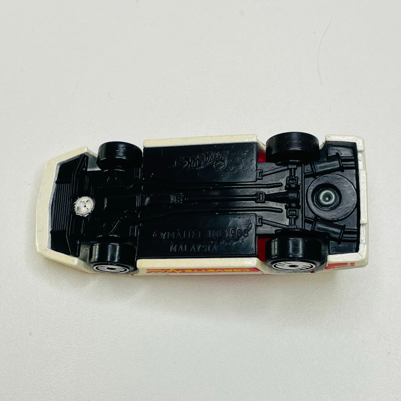 1993 Hot Wheels New Paint Style Custom Corvette 200 blanco UH variante Tampos con Borde Delgado - Loose