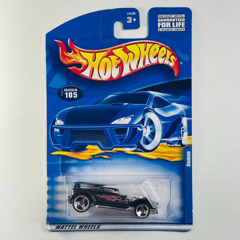 2001 Hot Wheels 32 Ford Lil' Coffin Demon 105 negro 3SP base ZAMAC