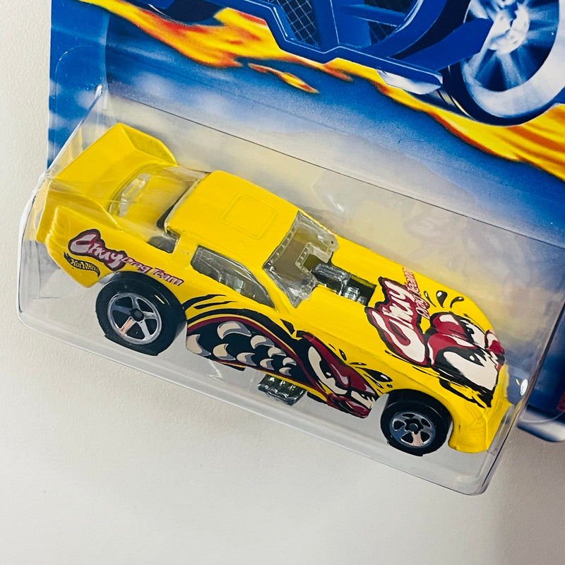 2001 Hot Wheels Extreme Sports Ford Probe Funny Car 084 amarillo 5SP base ZAMAC