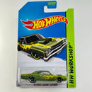 2014 Hot Wheels HW Workshop 69 Dodge Coronet Superbee verde metálico con flamas MC5