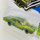 2014 Hot Wheels HW Workshop 69 Dodge Coronet Superbee verde metálico con flamas MC5