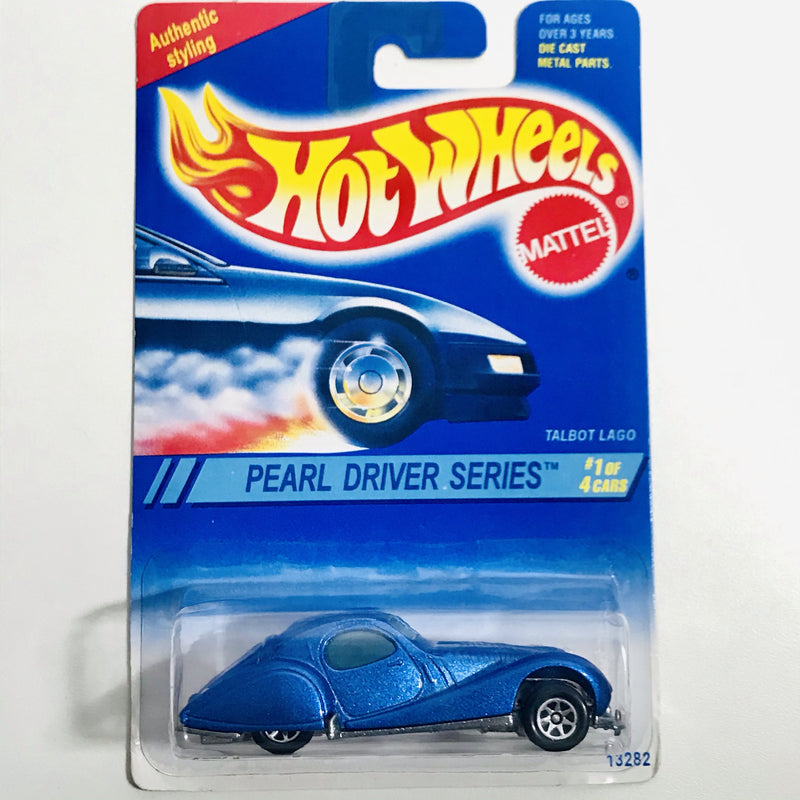 1995 Hot Wheels Pearl Driver Series Talbot Lago azul 7SP base ZAMAC