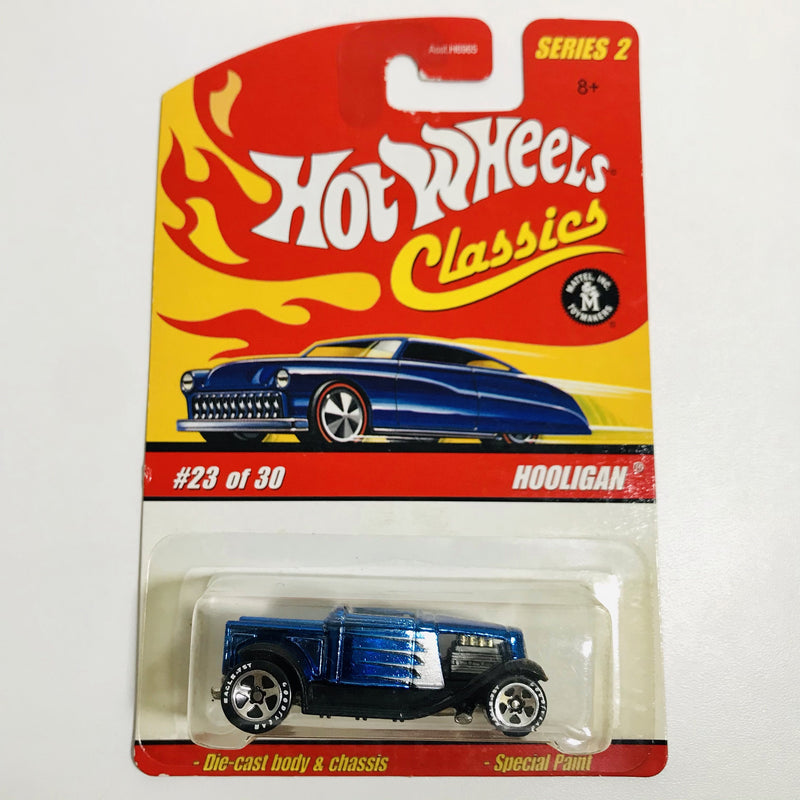 2006 Hot Wheels Classics Series 2 Hooligan azul spectraflame 5SP base ZAMAC