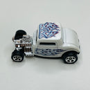 1999 Hot Wheels 32 Ford Coupe 1018 blanco con flamas 5SP - Loose