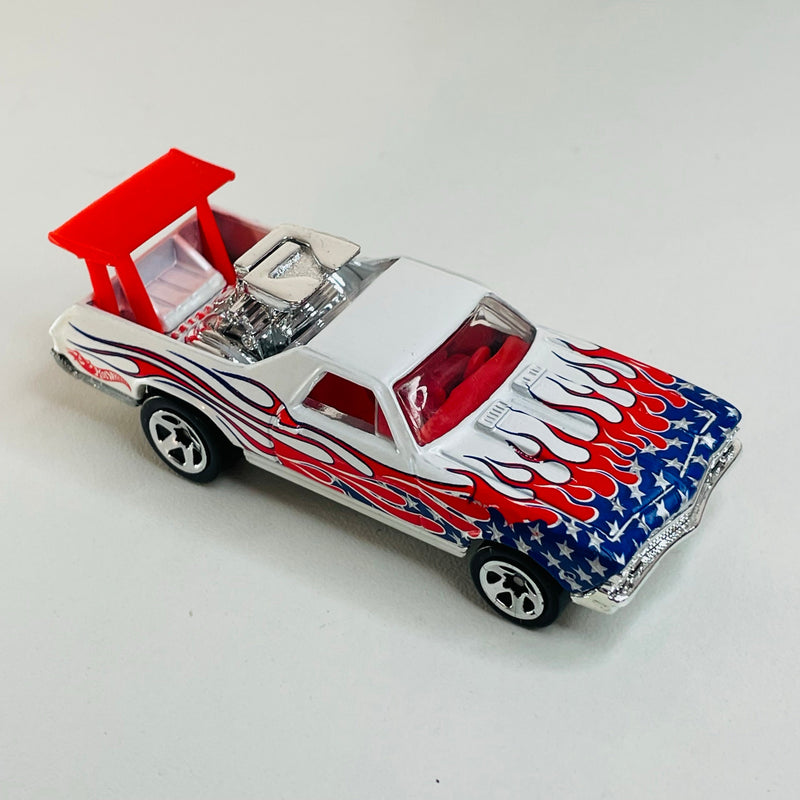 2002 Hot Wheels Star Spangled 68 El Camino Chevrolet 082 blanco 5SP base ZAMAC - Loose