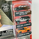 2021 Jada Nano Hollywood Rides Fast & Furious 3 Pack Set de 3 - 2020 Dodge Charger SRT Hellcat, 2020 Jeep Gladiator, Toyota GR Supra