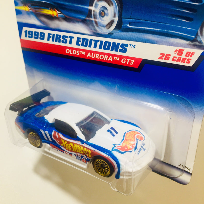 1999 Hot Wheels First Editions Olds Auora GT3 blanco LW