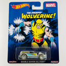 2015 Hot Wheels Pop Culture Marvel The Dreaded Wolverine Double Demon Delivery ZAMAC Llantas de Goma RR base ZAMAC