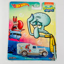 2015 Hot Wheels Pop Culture SpongeBob Squarepants Bob Esponja 34 Dodge Delivery plata con celeste Llantas de Goma RR Redline base ZAMAC