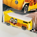 2021 Hot Wheels Boulevard Mooneyes Volkswagen Drag Bus amarillo Llantas de Goma RR